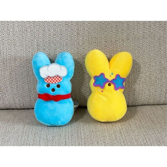 6” Plush PEEPS Baker and Superstar Rockstar Easter Bunny Peeps - Picture 1 of 8